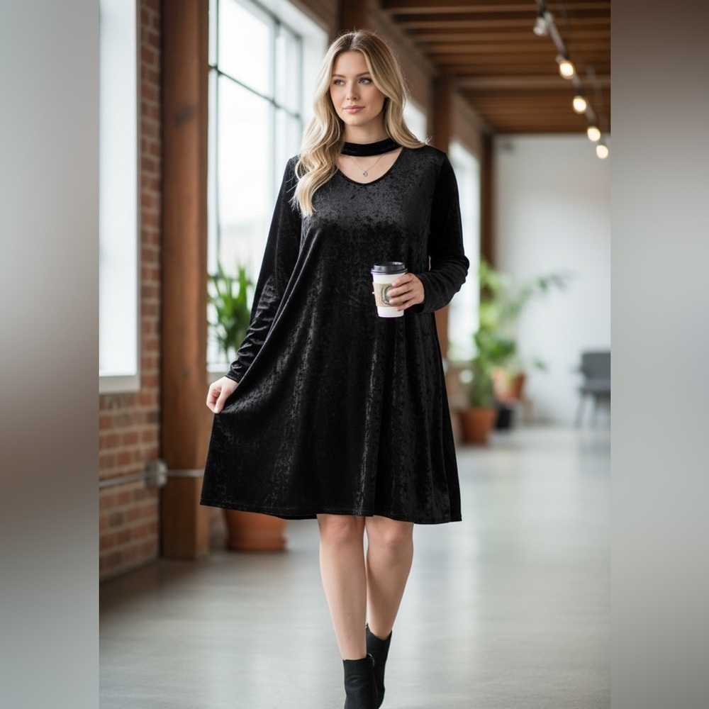 Chic Black Long Sleeve Dress